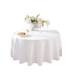 Craft And Party Round Tablecloth, 120 Inch White Tablecloth, Polyester Fabric Washable Table Cloth for Home, Party, Wedding or Restaurant Use.