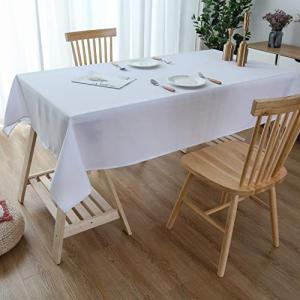 Lespoir Table Cloth 54x120 Inch White Tablecloth for Rectangle Tablecloth 8ft Table Cloths White Cotton Tablecloth Rectangular White Tablecloth Rectangle Table Cover