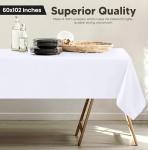 Utopia Kitchen 2 Pack 6 Foot Rectangle Table Cloth [60x102 Inches, White] Stain and Wrinkle Resistant Tablecloth Washable Polyester Cover for Dining, Buffet Parties, Picnic and Weddings