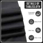 Eleclassi Black 6 Pack Premium Disposable Plastic Tablecloth 54 x 108 in - Plastic Table Cloth Disposable for Rectangle Table Up to 8 Feet - Black Rectangle Tablecloth