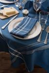 DII French Stripe Tabletop Collection Farmhouse Style Dining Table Linen Tablecloth, 60x84, Blue Chambray