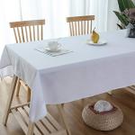 Lespoir Table Cloth 54x120 Inch White Tablecloth for Rectangle Tablecloth 8ft Table Cloths White Cotton Tablecloth Rectangular White Tablecloth Rectangle Table Cover
