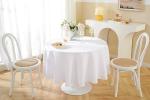 Craft And Party Round Tablecloth, 120 Inch White Tablecloth, Polyester Fabric Washable Table Cloth for Home, Party, Wedding or Restaurant Use.