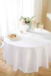 Craft And Party Round Tablecloth, 120 Inch White Tablecloth, Polyester Fabric Washable Table Cloth for Home, Party, Wedding or Restaurant Use.