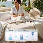 Bedsure 100% Cotton Muslin Blanket King Size for Bed - 4-Layer Breathable and Lightweight Thin Soft Summer Gauze Muslin Blanket for Adults, Linen Beige, 108x90 Inches
