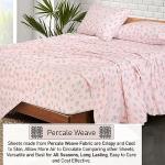 RUVANTI 100% Cotton Sheets Queen Size Set, 4 Pieces, Soft & Breathable Percale Weave Bedding, Deep Pocket 16", Hotel Standard, Crisp Cool Feeling, Durable, Perfect Floral Bed Sheet, Spring On