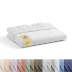 Linen Home 100% Cotton Percale Weave Fitted Sheet, Queen Size, White, 1 Deep Pocket Fitted Sheet, Fits Mattress Upto 16" Crisp and Cool Strong Bed Linen, 60"X80"+15"