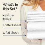 King 6 Piece Sheet Set - Cooling Sheets for Hot Sleepers - Hotel Luxury Bedding for Women, Men, Kids & Teens - Comfy Bedding with Deep Pockets & Easy Fit - Soft and Wrinkle Free - King White Sheets