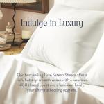 Brooklinen Luxury Sateen 4 Piece Full Size Sheets Set in White - 100% Cotton Sateen Sheets - 1 Fitted Sheet, 1 Flat Sheet, 2 Pillowcases