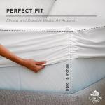 Linen Home 100% Cotton Percale Weave Fitted Sheet, Queen Size, White, 1 Deep Pocket Fitted Sheet, Fits Mattress Upto 16" Crisp and Cool Strong Bed Linen, 60"X80"+15"