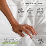Linen Home 100% Cotton Percale Weave Fitted Sheet, Queen Size, White, 1 Deep Pocket Fitted Sheet, Fits Mattress Upto 16" Crisp and Cool Strong Bed Linen, 60"X80"+15"