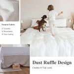 Simple&Opulence Belgian Linen Bed Skirt with Classic 14 inch Tailored Drop Dust Ruffle, Easy Fit Breathable Premium Natural Flax- Basic Linen, Queen