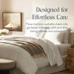 Brooklinen Luxury Sateen 4 Piece Full Size Sheets Set in White - 100% Cotton Sateen Sheets - 1 Fitted Sheet, 1 Flat Sheet, 2 Pillowcases