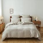 Simple&Opulence 100% Linen Duvet Cover Set, Natural French Flax Duvet Cover Twin Size, Breathable Soft Comfy Linen Bedding Comforter Cover with 1 Pillowcase (68"x86")