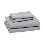 Amazon Basics Lightweight Super Soft, Wrinkle-Free Luxury Microfiber 4 Piece Bed Sheet Set with 14-Inch Deep Pockets, Full, Dark Gray, Solid