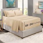 Hearth & Harbor Bed Linen Set - Queen Size, 6 Piece, Extra Deep Pocket, Cream, Microfiber