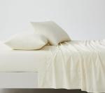Linen Closet Luxury Cotton 144 Thread Count Organic Cotton 3-Piece Sheet Set,Twin XL, Fresh Ivory
