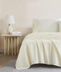 Linen Closet Luxury Cotton 144 Thread Count Organic Cotton 3-Piece Sheet Set,Twin XL, Fresh Ivory