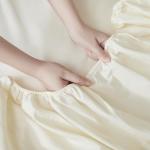 Linen Closet Luxury Cotton 144 Thread Count Organic Cotton 3-Piece Sheet Set,Twin XL, Fresh Ivory