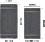 Utopia Towels 6 Pack Medium Bath Towel Set, 24 by 48 Inches, 500 GSM 100% Ring Spun Cotton, Lightweight and Highly Absorbent Quick Drying Premium Towels for Hotel, Spa and Bathroom, Grey