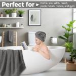 QUBA LINEN Pack of 8 Towels Set, 2 Large Bath Towels, 2 Hand Towels, 4 Wash Cloths, 100% Cotton, Lighter Weight, Quicker to Dry, Super Absorbent, Perfect for Bathroom (Grey)