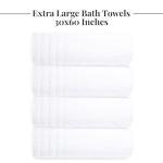 Tens Towels Pack of 4 Extra Large Bath Towels 30 x 60 Inches, 100% Cotton, Larger & Lighter Weight, Quicker to Dry, Super Soft and Absorbent, Perfect for Bathroom, White