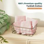 Marvione Bath Towels Set 6 Piece, 100% Turkish Cotton Highly Absorbent and Soft Towels for Bathroom 2 Bath Towels 2 Hand Towels 2 Washcloths, Pink