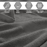 QUBA LINEN Pack of 8 Towels Set, 2 Large Bath Towels, 2 Hand Towels, 4 Wash Cloths, 100% Cotton, Lighter Weight, Quicker to Dry, Super Absorbent, Perfect for Bathroom (Grey)