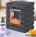 Utopia Towels 6 Pack Medium Bath Towel Set, 24 by 48 Inches, 500 GSM 100% Ring Spun Cotton, Lightweight and Highly Absorbent Quick Drying Premium Towels for Hotel, Spa and Bathroom, Grey