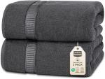 Utopia Towels Luxurious Jumbo Bath Sheet 2 Piece, 600 GSM, 35 by 70 Inches, 100% Ring Spun Cotton, Highly Absorbent and Quick Dry Extra Large Bath Towel, Super Soft Towel, Grey