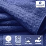 GLAMBURG Ultra Soft 8-Piece Towel Set - 100% Pure Ringspun Cotton, Contains 2 Oversized Bath Towels 27x54, 2 Hand Towels 16x28, 4 Wash Cloths 13x13 - Ideal for Everyday use, Hotel & Spa - Navy Blue