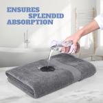 White Classic Wealuxe Grey Towels for Bathroom 6 Pack, Cotton Bath Towel Set for Hotel, Gym, Spa, Soft Extra Absorbent Quick Dry 24x50 Inch