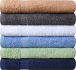 Towel and Linen Mart 100% Cotton 6 Pack Bath Towel Set, Quick Dry, Super Absorbent, Light Weight, Soft, (27 x 54 Pack of 6) Beige, White, Grey, Sky Blue, SAGE Green, Navy