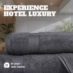 White Classic Wealuxe Grey Towels for Bathroom 6 Pack, Cotton Bath Towel Set for Hotel, Gym, Spa, Soft Extra Absorbent Quick Dry 24x50 Inch