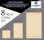 GLAMBURG Ultra Soft 8-Piece Towel Set - 100% Pure Ringspun Cotton, Contains 2 Oversized Bath Towels 27x54, 2 Hand Towels 16x28, 4 Wash Cloths 13x13 - Ideal for Everyday use, Hotel & Spa - Navy Blue