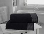 BELIZZI HOME Ultra Soft 2 Pack Oversized Bath Towel Set, 28x55 inches, 100% Cotton, Large, Absorbent, Quick Dry, Lightweight, Ideal for Gym, Travel, Camp, Pool - Black