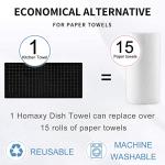 Homaxy 100% Cotton Terry Kitchen Towels(Black, 13 x 28 inches), Checkered Designed, Soft and Super Absorbent Dish Towels, 4 Pack