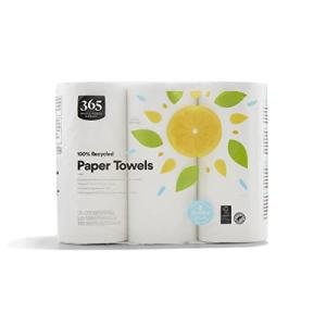 365 by Whole Foods Market, 100% Recycled Jumbo Paper Towels, Ultra-Strong, 135 Sheets per Roll, 3 Count