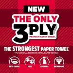 Brawny Tear-A-Square 3-Ply Paper Towels, 6 Double Rolls = 12 Regular Rolls, Strong, Absorbent, and Durable with 3 Sheet Sizes (Quarter, Half, Full)