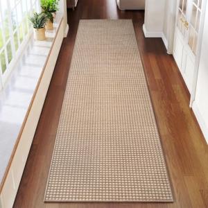 YDKGL Boho Woven Runners for Hallways Extra Long 2x8 ft Washable Kitchen Runner Mat Rugs Non Slip, Soft Entryway Laundry Hall Floor Runner Carpet for Indoor Backdoor Bedroom Hallway Living Room, Brown
