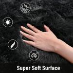Merelax Soft Area Rug for Livingroom Bedroom, Machine Washable 4x6 Black Rugs Fluffy Shaggy Bedside Rug, Non Slip Indoor Carpet for Nursery Kids Room Home Decor Aesthetic