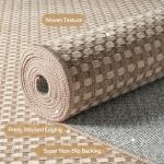 YDKGL Boho Woven Runners for Hallways Extra Long 2x8 ft Washable Kitchen Runner Mat Rugs Non Slip, Soft Entryway Laundry Hall Floor Runner Carpet for Indoor Backdoor Bedroom Hallway Living Room, Brown