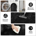 Merelax Soft Area Rug for Livingroom Bedroom, Machine Washable 4x6 Black Rugs Fluffy Shaggy Bedside Rug, Non Slip Indoor Carpet for Nursery Kids Room Home Decor Aesthetic