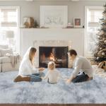 Mugorn 8x10 Area Rugs for Living Room, Large Fluffy Rugs for Bedroom, Soft Carpet Shag Kids Room Rug, Non-Slip Fuzzy Rugs Indoor (Grey Tie-Dyed, 8ft x 10ft)