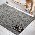 GORILLA GRIP Dog Doormat, Absorbent Doormats for Muddy Dogs Paws, 60x36 Machine Washable Soakstopper Rugs, Cleaner Floors, US Designed Pet Bed Door Mat, Indoor Entrance Pets Rug, Gray