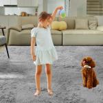 5X8 Ultra Soft Rug for Living Room, 5X8 Fluffy Shag Area Rug for Bedroom, Modern Shaggy Carpets Fuzzy Rug for Teens Dorm Nursery Home Decor Aesthetic, Upgrade Anti-Skid Durable, Grey