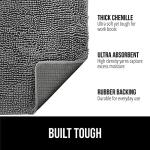 GORILLA GRIP Dog Doormat, Absorbent Doormats for Muddy Dogs Paws, 60x36 Machine Washable Soakstopper Rugs, Cleaner Floors, US Designed Pet Bed Door Mat, Indoor Entrance Pets Rug, Gray