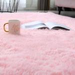 Shag Area Rugs for Bedroom Living Room,4X6 Ultra Soft Fluffy Area Rugs for Dorm, Indoor Carpet Nursery Rugs for Kids Girls Room Home Decor,Pink