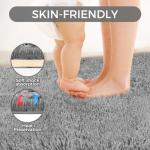 5X8 Ultra Soft Rug for Living Room, 5X8 Fluffy Shag Area Rug for Bedroom, Modern Shaggy Carpets Fuzzy Rug for Teens Dorm Nursery Home Decor Aesthetic, Upgrade Anti-Skid Durable, Grey