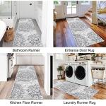 HEBE Hallway Runner Rug 2'x6' Washable Vintage Distressed Area Rugs Non Slip Laundry Rug Runner Boho Floor Carpet Runners for Hallways Entryway Laundry Room Kitchen Bathroom